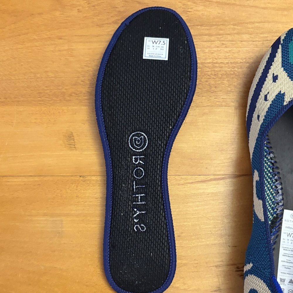 Rothy's The Flat Moroccan Blue Limited Edition Retired  Women's 7.5 (fits 6.5-7) - Picture 11 of 12